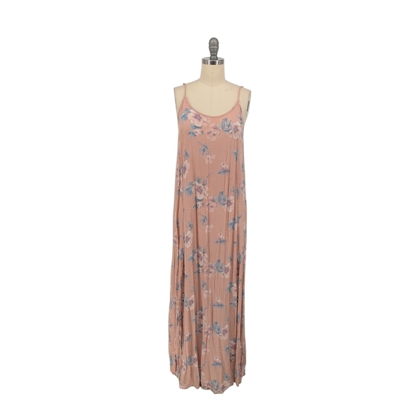 American Eagle Outfitters Floral Maxi Dress Pink XS bohemian beach casual summer - Picture 1 of 6